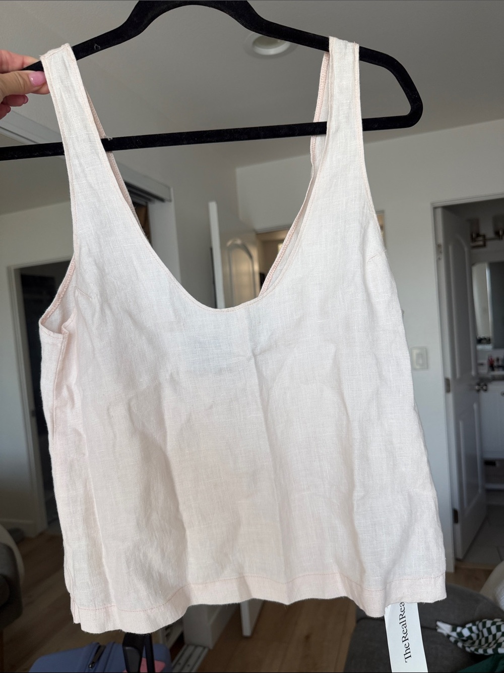 Reformation Light Beige Scoop Neck Tank
